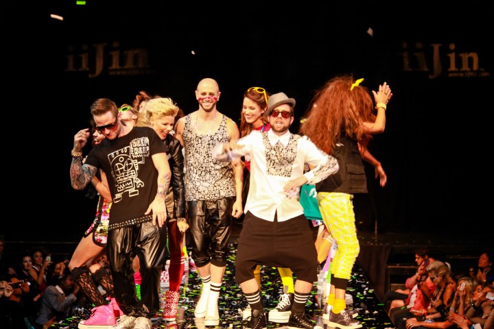 Celebrity models Blake Lewis, Kimberly Caldwell, Brian Friedman, Jonna Walsh & Elliott Yamin take a bow with the fashion models  - Igor Spektor Photographry