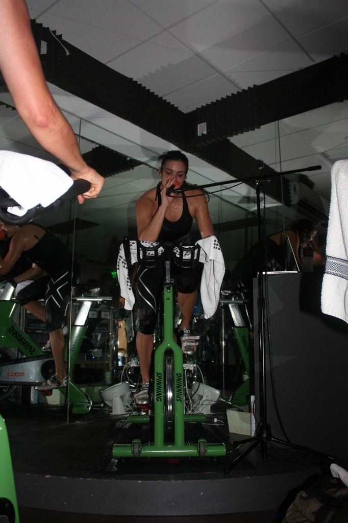 Nicole Sciacca, owner and instructor at Hustle & Flow Fitness in Venice leads her round at the first Endurance Ride.
