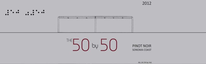 Gerald Casale's 50 BY 50 2012 Pinot Noir label 