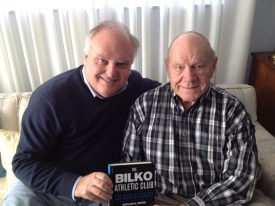 Author Gaylon H. White and Jim Bolger, hard-hitting right-fielder for the '56 Angels (photo: courtesy of www.TheBilkoAthleticClub.com)