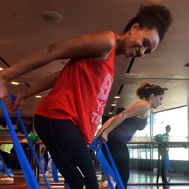 Having a blast at Exhale Spa for ClassPass LA launch (photo: courtesy of ClassPass)