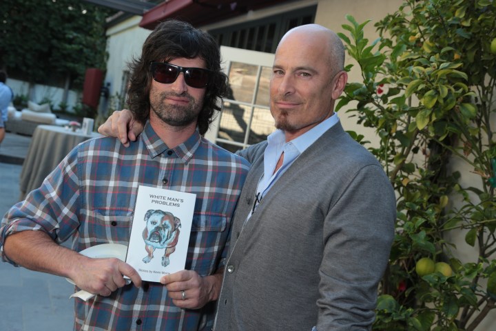 Singer Pete Yorn and attorney Kevin Yorn with Kevin Morris's book at Kevin Morris: "White Man's Problems" Book Party held in Los Angeles, CA on Tuesday, June 3, 2014. (Alex J. Berliner/ABImages)