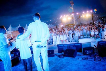 Max Hunter and Benjamin Downs receiving the 2014 Friendship of the Year award at Walk With Sally's 8th annual White Light White Night event (photo: courtesy of Walk With Sally)