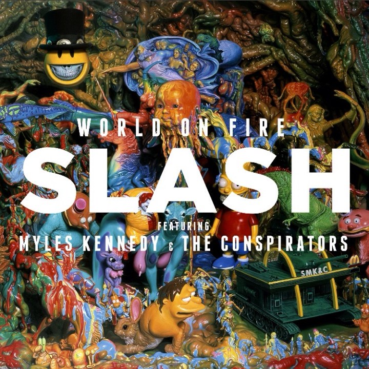 'World on Fire' album cover - Slash, featuring Myles Kennedy and the 