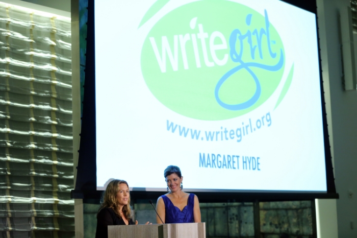 Margaret Hyde being honored by Write Girl. (Photo credit: writegirl.org)