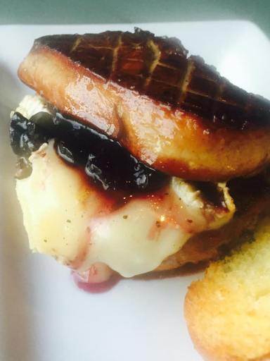 Foie burger with Brie at Hot's Kitchen in Hermosa Beach.