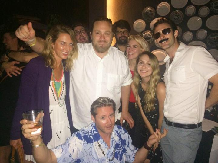 We were all exceed to meet, greet, drink, dance, and takes pics with Chef Kris Morningstar (center) of Terrine at Cochon555. (Photo credit: Melissa Curtin)