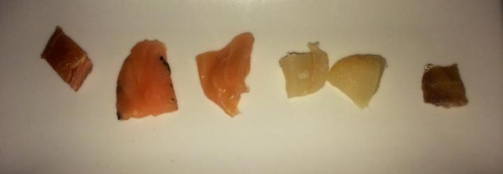 Starters. Hot smoked rainbow trout, Black Sea spice Tsar cut salmon, Hand sliced smoked salmon, Patagonian toothfish, Smoked scallops, Smoked sardines. Caviar Tasting Menu. Petrossian West Hollywood.