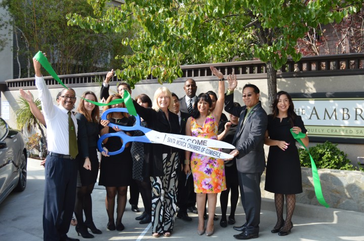 Ambrose Hotel GM and team at re-launch ribbon cutting ceremony