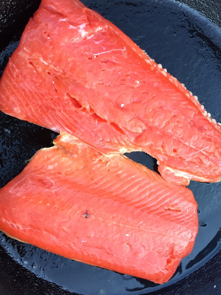 Grilled salmon, aka bear bait, aka last meal (Photo by Scott Bridges)