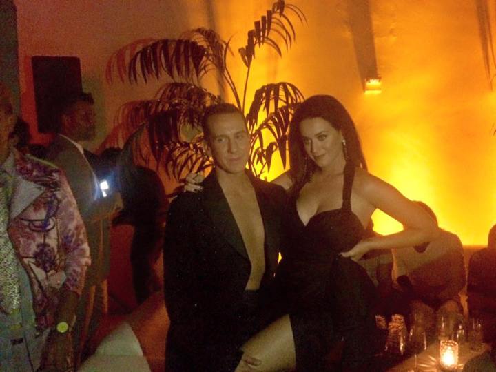 Jeremy Scott and Katy Perry at the film premier's after party on the rooftop of the historic Roosevelt Hotel. (Photo credit: Melissa Curtin)