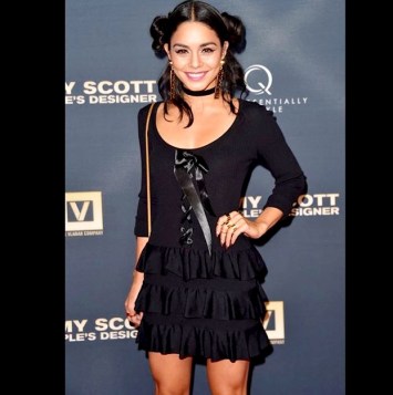Vanessa Hudgens in Moschino at the Jeremy Scott premier, "The People's Designer." Photo credit: Instagram - @itsjeremyscott)