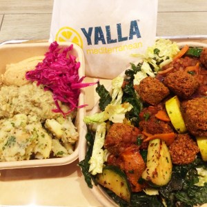 Yalla Mediterranean meal at press event, celebrating their Culver City openning (photo credit: Rochelle Robinson)