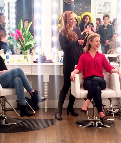 Celebrity Stylist, Jennifer Yepez, styling Oscar ready hair, at OGX and Mane Addicts Event at 901Too (photo credit: Rochelle Robinson)