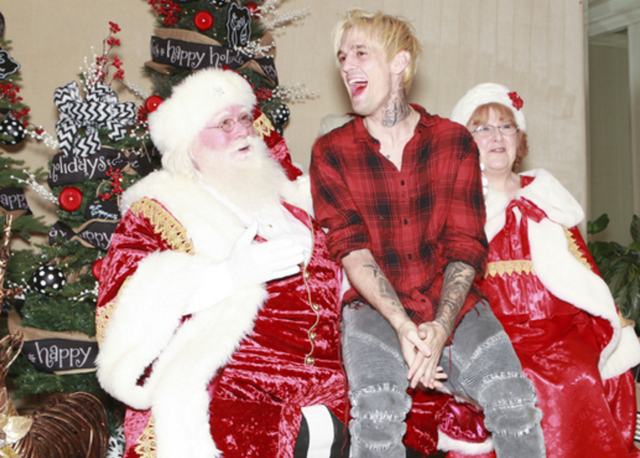 Aaron Carter celebrated “Christmas in September” at Debbie Durkin's EcoLuxe Luxury Lounge supporting Shriner’s Hospital for Children - Los Angeles at The Beverly Hilton in Beverly Hills, CA on Saturday, September 17th.