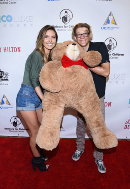 New mom Audrina Patrdige took selfies with Shriner’s ambassador Marius Woodward at Debbie Durkin's EcoLuxe Luxury Lounge supporting Shriner’s Hospital for Children - Los Angeles at The Beverly Hilton in Beverly Hills, CA on Saturday, September 17th.